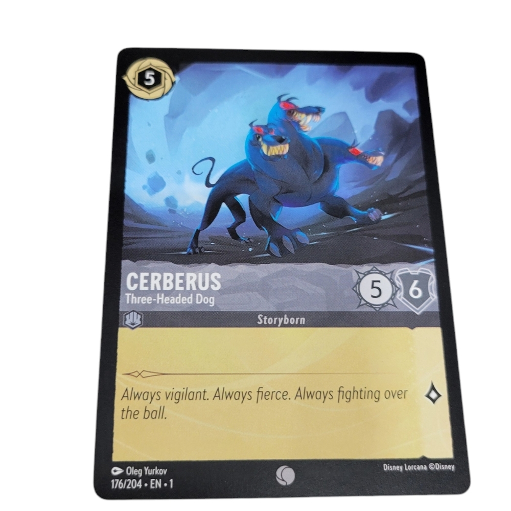 Disney Lorcana Card Cerberus Three-Headed Dog Storyborn #176 Blue